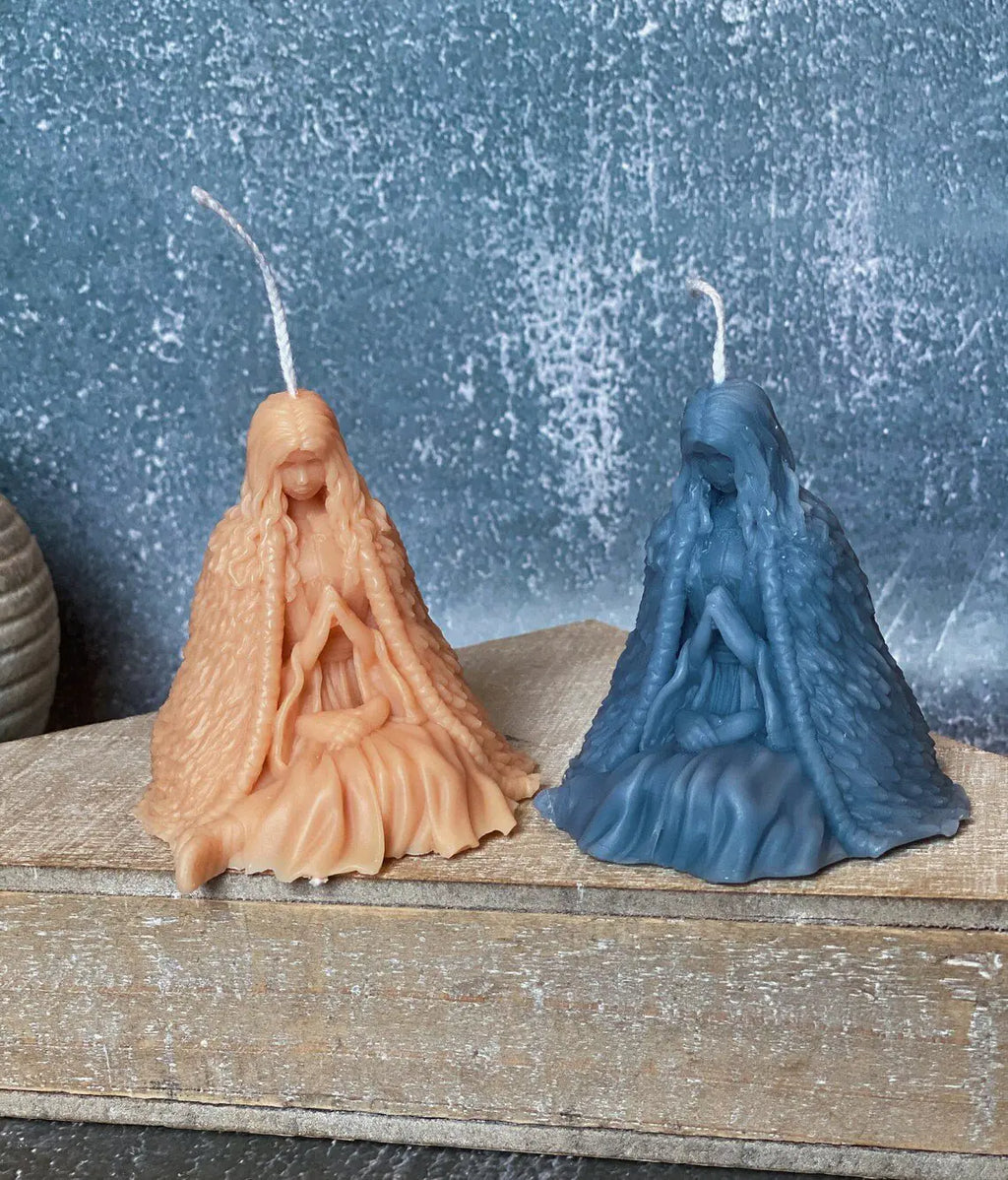 Colorful Praying Figure Candles