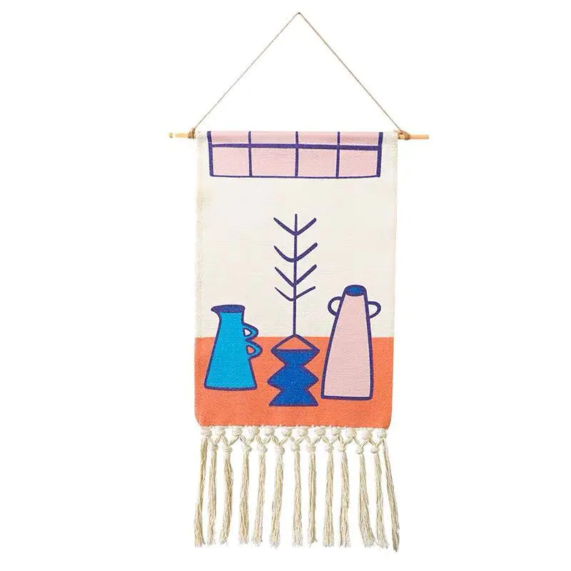 Handwoven Tassel Tapestry for Nordic Home Decor