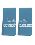 OHSUL Western Bathroom Decor Western Kitchen Hand Towels Western Bathroom Accessories Western Towels for Bathroom Western Kitchen Decor Kitchen Towels Set of 2(Blue)
