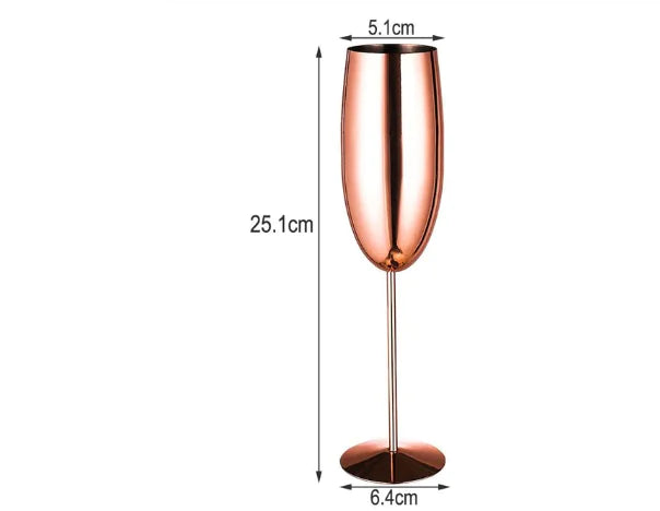 European Luxury Champagne Flutes - Stainless Steel Tulip Cups