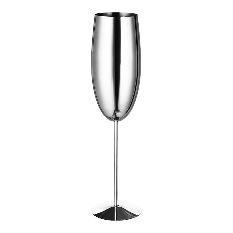 European Luxury Champagne Flutes - Stainless Steel Tulip Cups