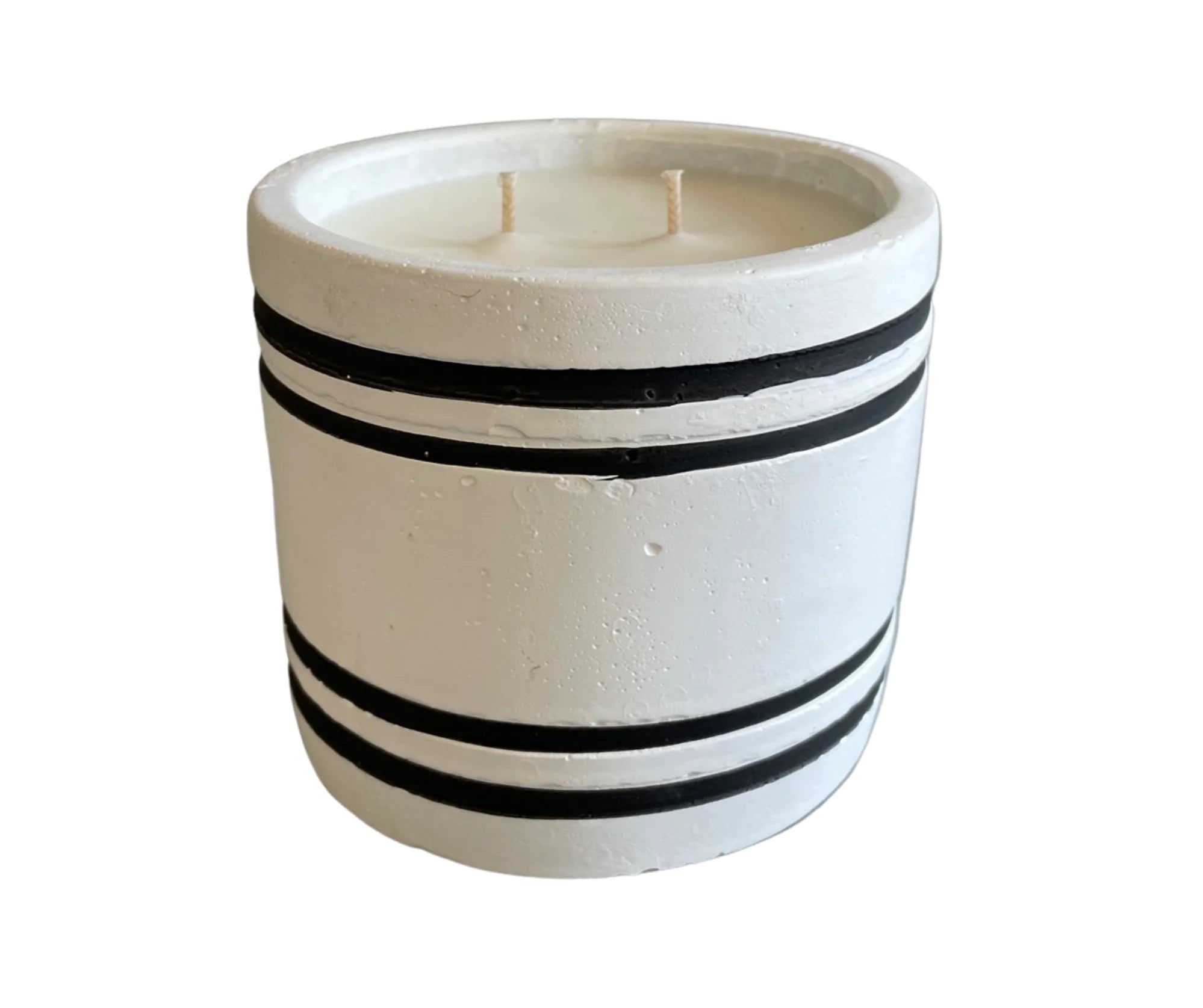 Luxury Small Striped Stone Designer Candle - Gatherings