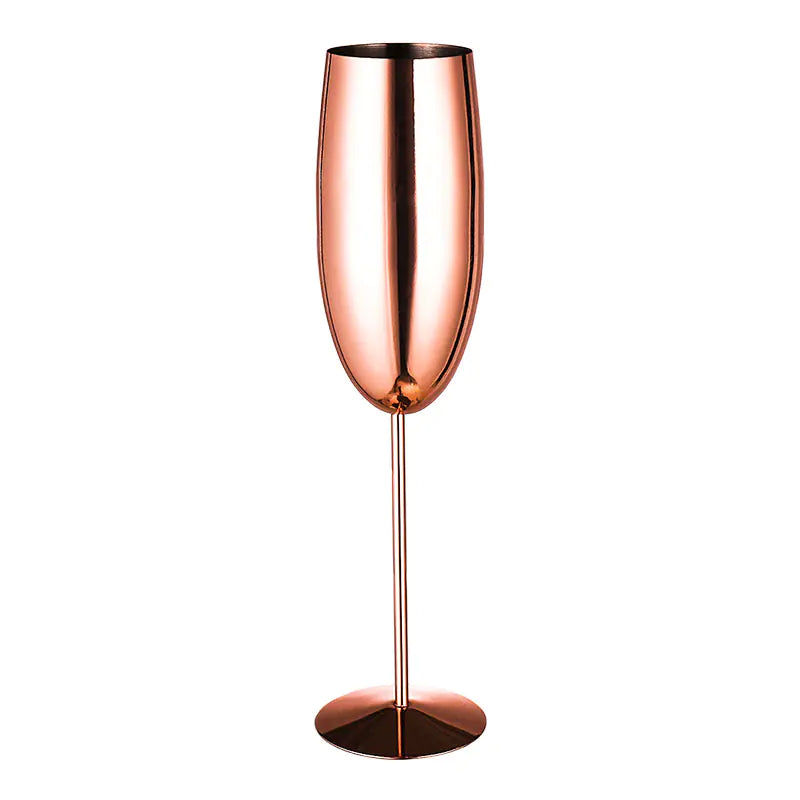 European Luxury Champagne Flutes - Stainless Steel Tulip Cups