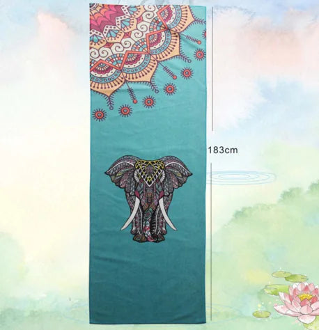 Elephant Print Yoga Mat - Yoga Blanket