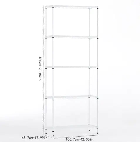 Wire Shelving Metal Storage Rack Adjustable Shelves, Standing Storage Shelf Units For Laundry Bathroom Kitchen Pantry ClosetWhite, 42L X 18W X 71H