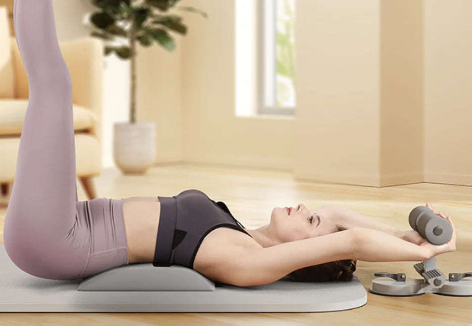 Sit-Up Assistant for Home Fitness with Suction Fixation