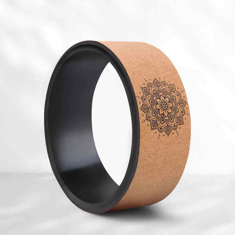 Cork Rubber Yoga Wheel - Yoga Aid for Balance Support