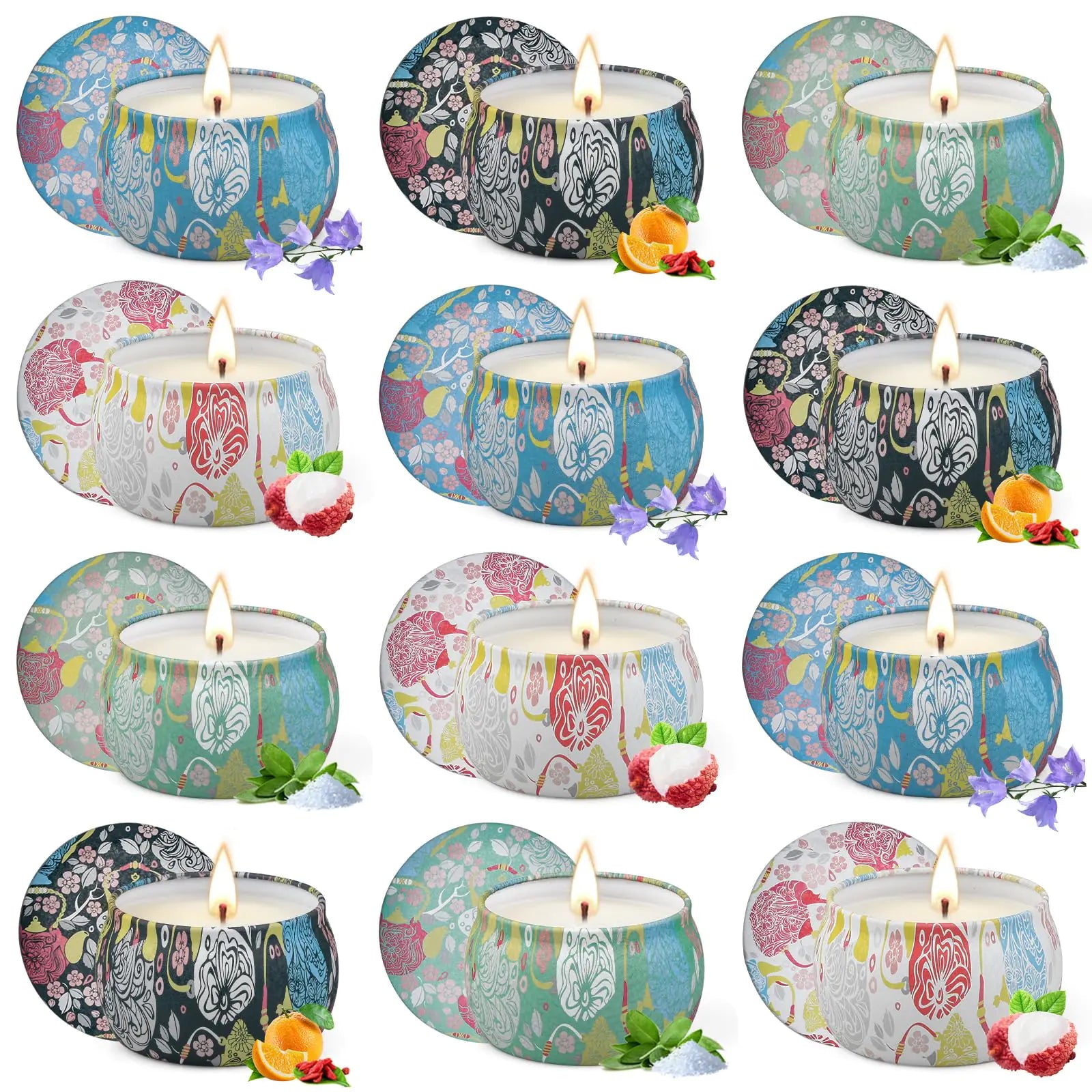 Scented Candles Gift Set 12 Pack Aromatherapy Candles 300 Hours Lasting Natural Soy Candles Candles for Home Scented Candles Gfits for Women Ideal for Birthdays Valentines Day Mothers Day