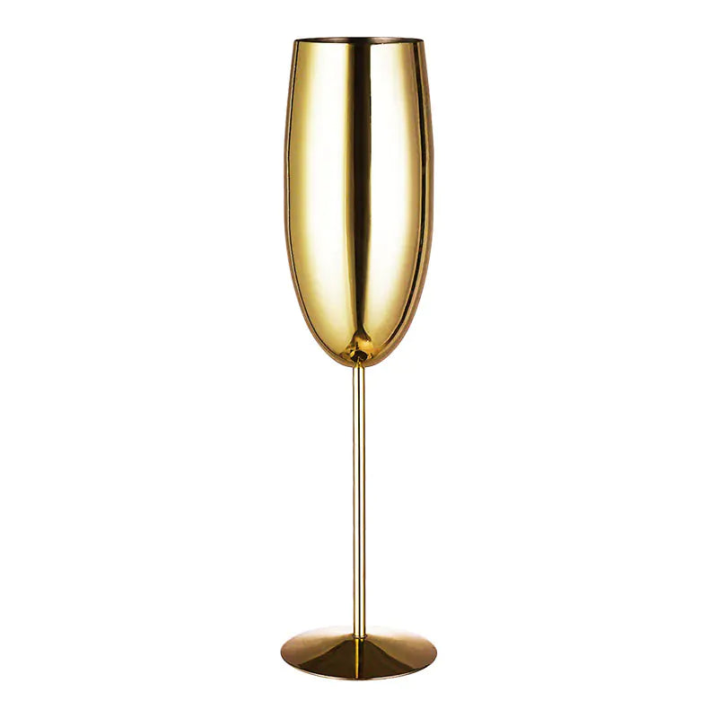 European Luxury Champagne Flutes - Stainless Steel Tulip Cups